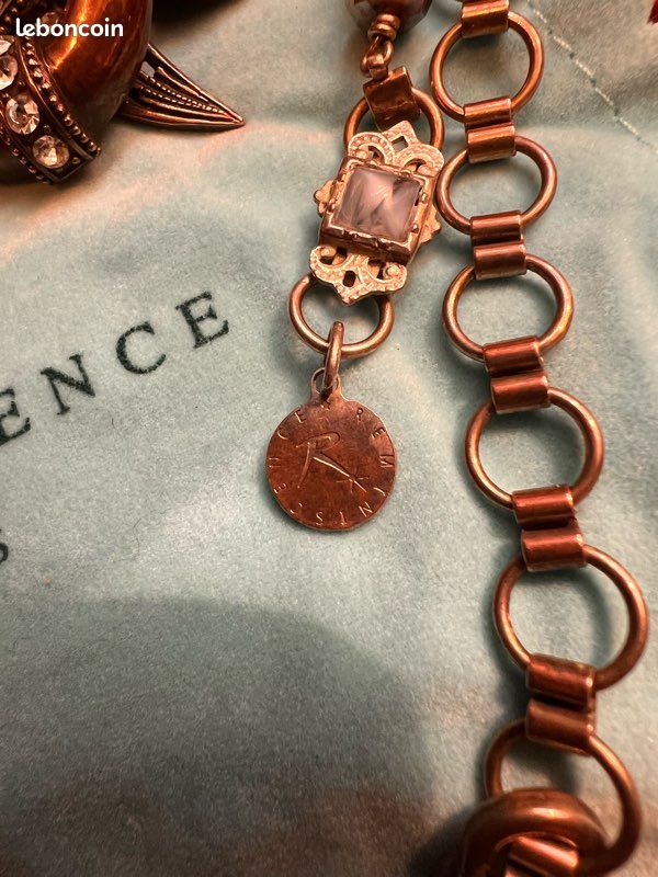Collier Reminiscence Vintage 4 Rangs Sur Cuivre - Tour De Cou - Occasion TBE