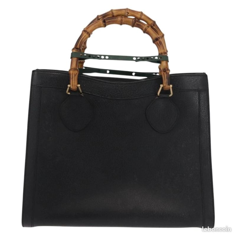 Sac à main GUCCI Bamboo en cuir Noir/Doré 0021186 0260 FM18 (image 2)