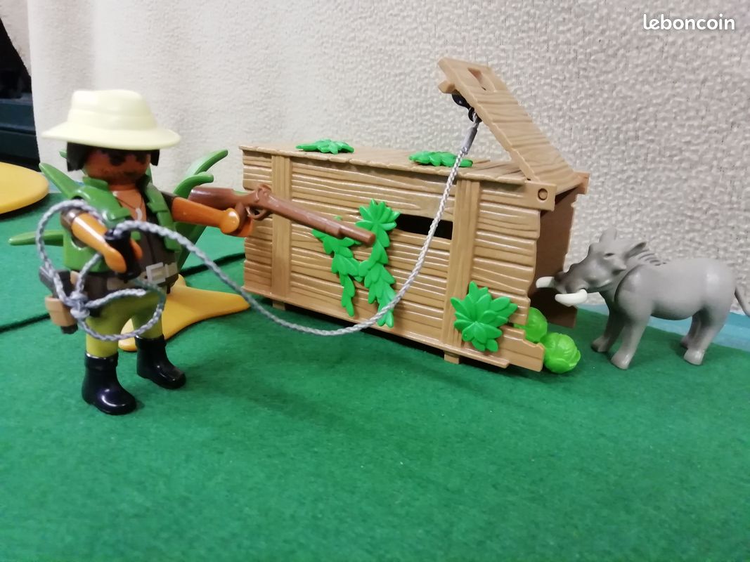 4833 playmobil chasseur avec piège phacochère - MAN69 (image 1)