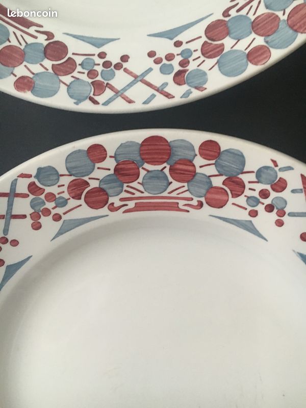 4 assiettes plates Sarreguemines DV - modèle Bar (image 3)
