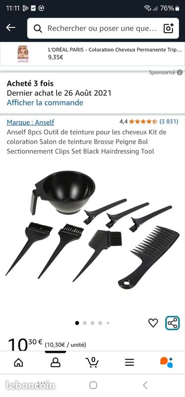 Kit Coloration Cheveux - 6 Outils De Coiffure En Noir (neuf, Marque SYXLS)