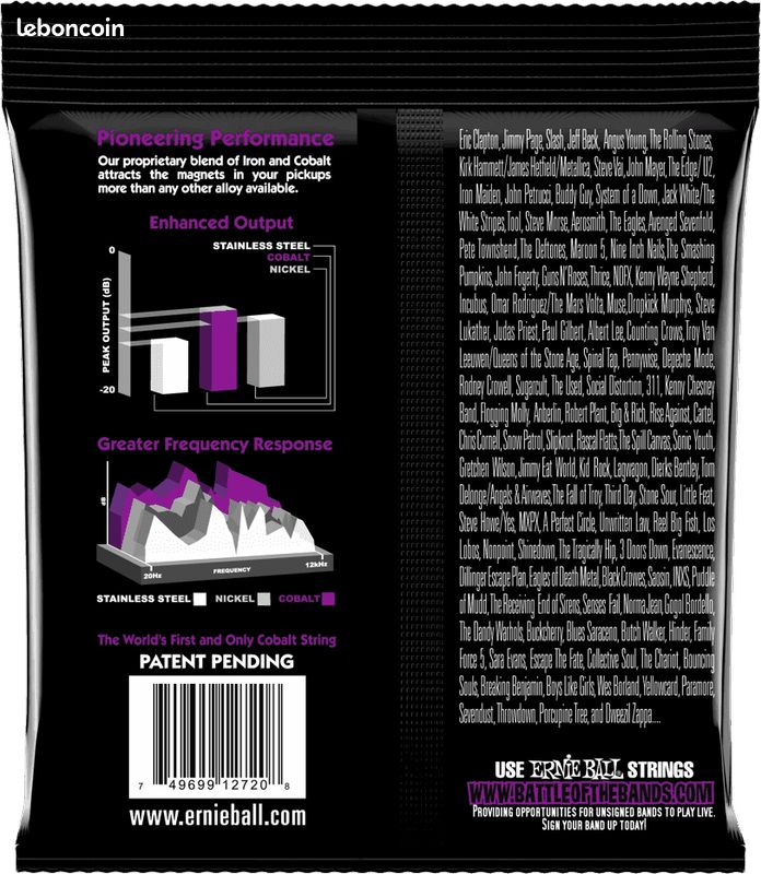 Jeu de cordes guitare électrique ERNIE BALL 2720 Slinky Cobalt Power Slinky 11-48 (image 2)