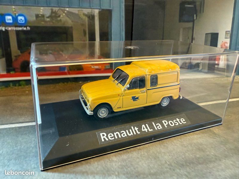 Ancienne Voiture Miniature Renault 4L Joustra Jaune La Poste