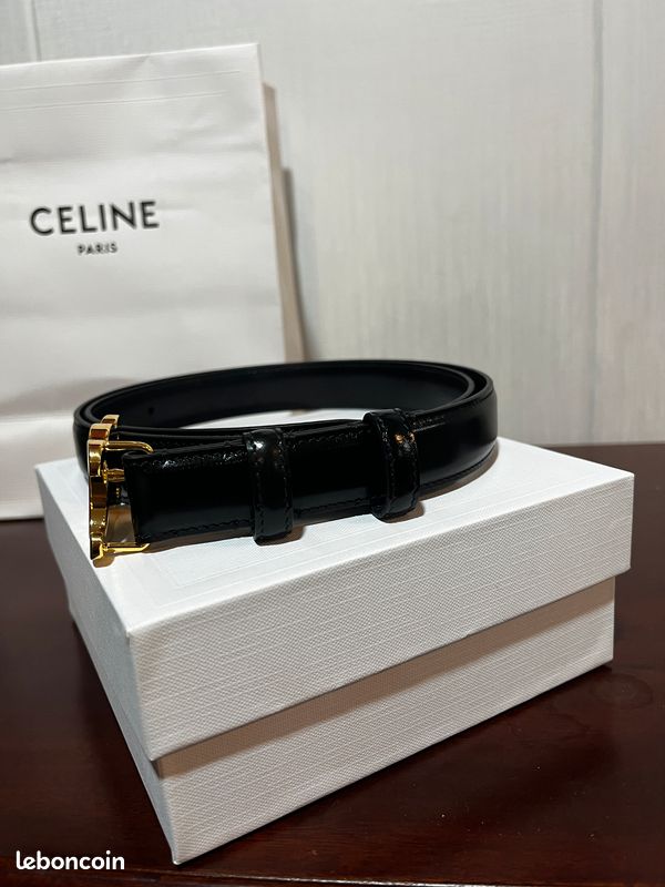 Ceinture Fine Céline - Noir - Occasion Bon état - Accessoire Luxe