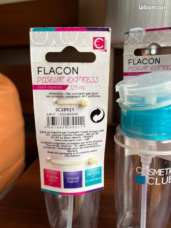 2 flacons doseur cosmetic club pour voyages 125Ml neufs (image 4)