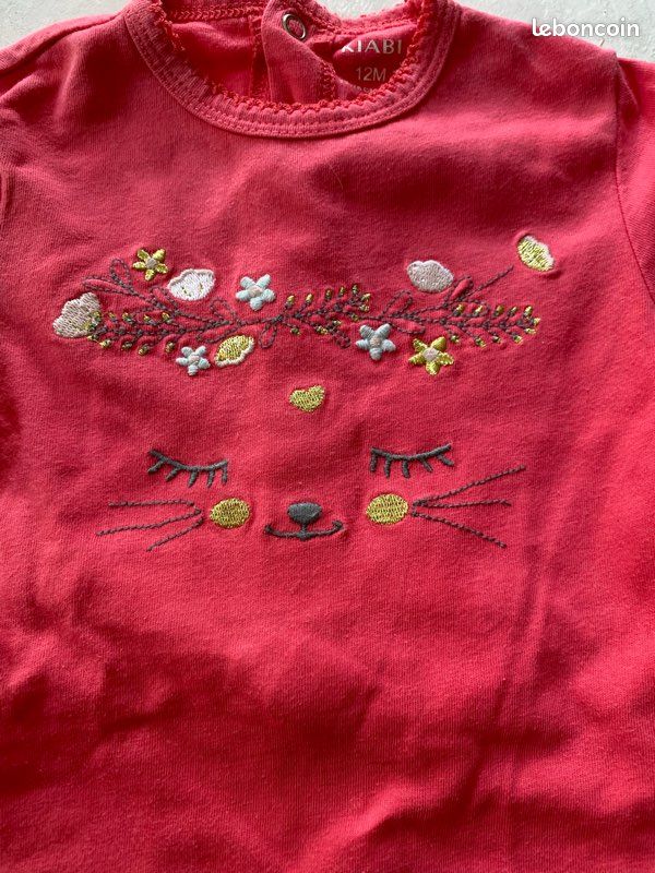 Pyjama Kiabi 12 mois fuschia très bon état (image 2)