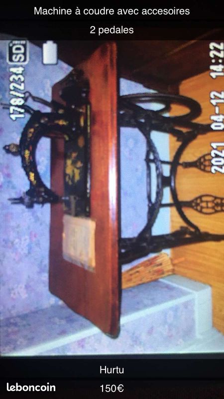 Vente Machine a coudre hurtu 2 pedales avec accessoires (image 1)