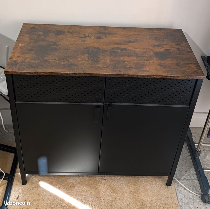 Meuble rangement, Buffet ajouré noir (image 1)