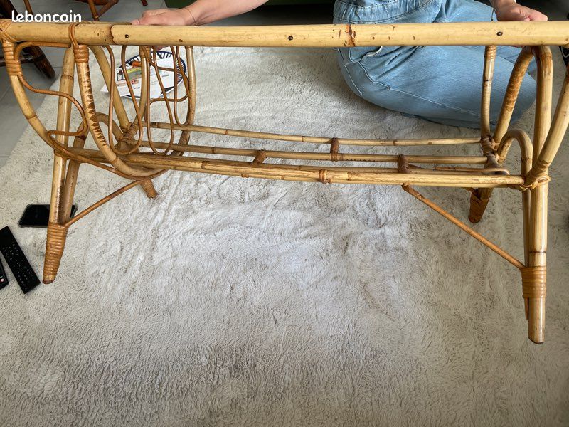 Table basse en rotin (image 3)