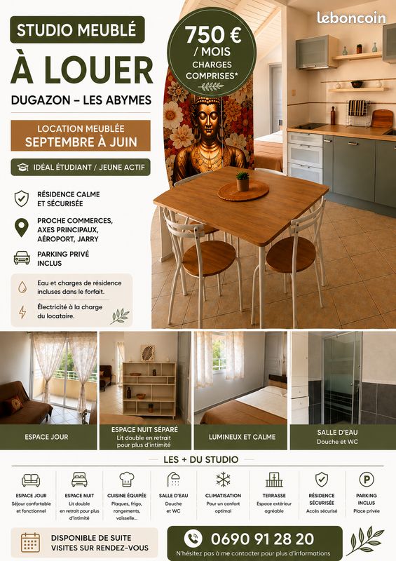 Appartement 1 pièce 42 m² · à Les Abymes · 42 m² · 750 €