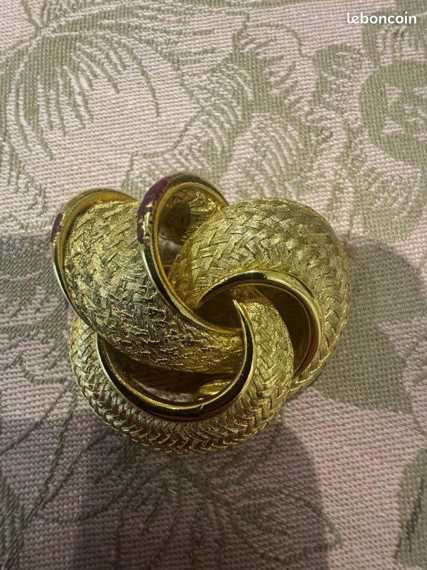 Grosse Broche Vintage ORENA PARIS Dorée Aux Émaux Rouge - Oiseau, État TBE