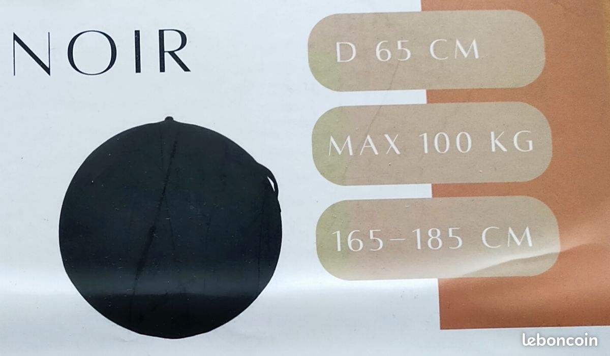 Balle assise ergonomique ballon ZEN noir (image 3)