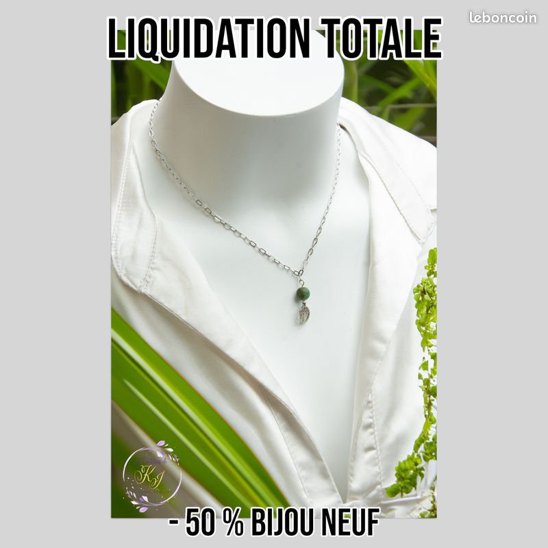 Collier Femme -50% | "KALIMBA" Acier Inoxydable 316L & Turquoise Africaine 40 cm | Arbre de Vie | Lithothérapie | Bijou Neuf (A825) (image 1)