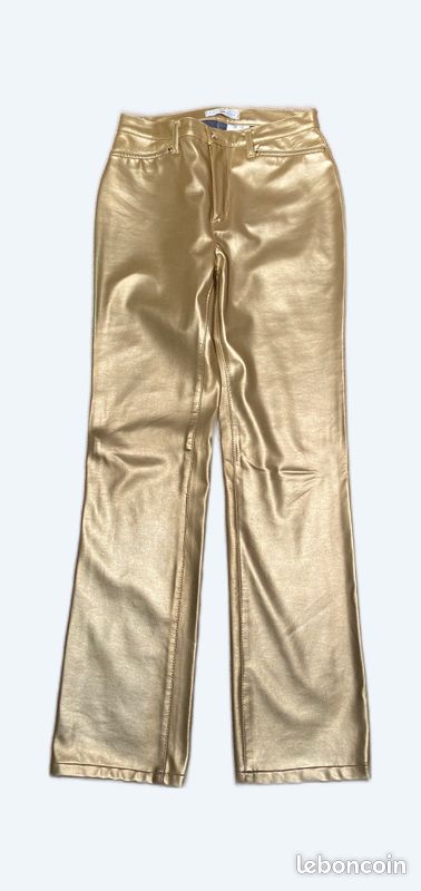 Pantalon VERTIGO en vinyle OR - Taille 38 NEUF (image 1)