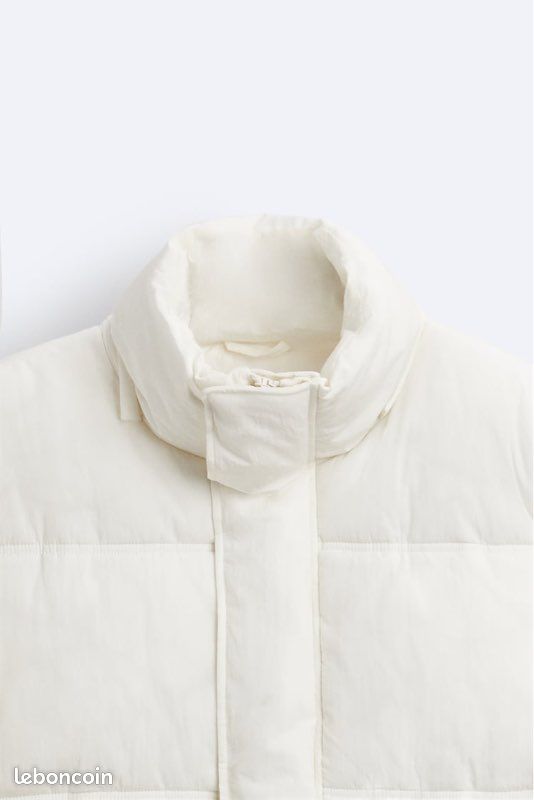 Veste Universitaire (bomber) Zara - Blanc, Taille L, Coupe Large, Neuf Avec étiquettes