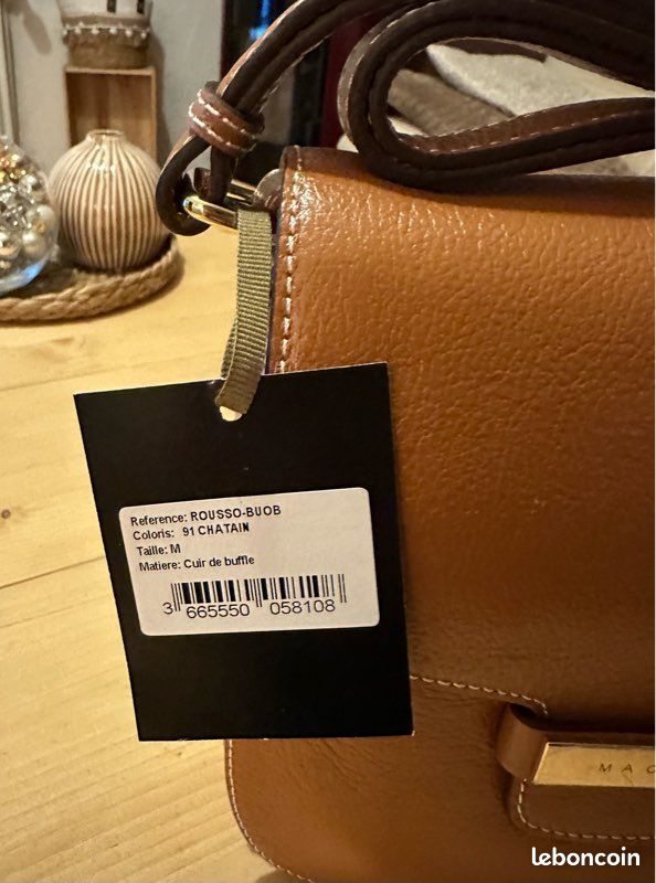 Sac à Main Bandoulière Mac Douglas En Cuir De Buffle Marron - Taille Moyenne, Neuf Sans étiquette