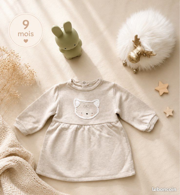 Robe beige Kiabi 9 mois - 71 cm (image 1)