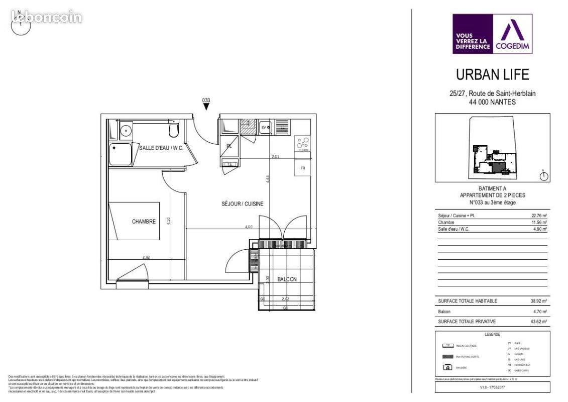 Appartement 2 pièces 38 m² · à Nantes · 38 m² · 598 €