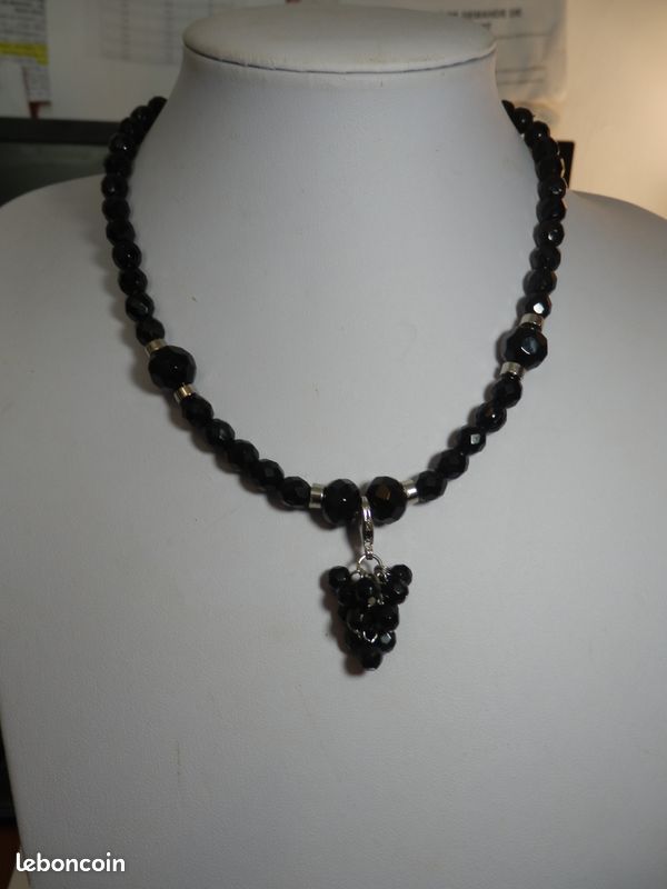 Collier pendentif amovible, perles de verre (image 8)