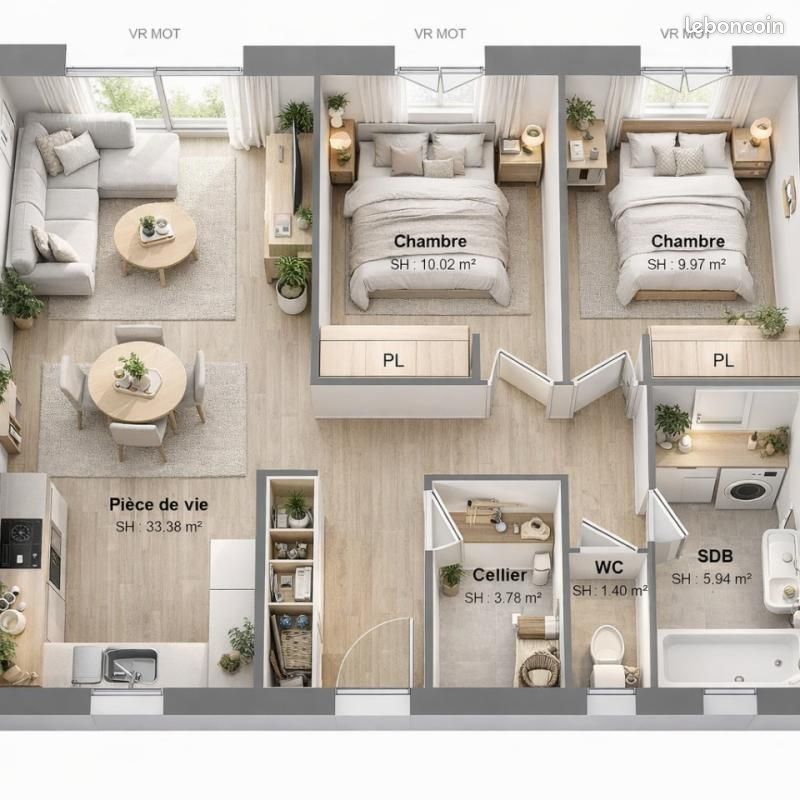 Maison 4 pièces 64 m² · à Notre-Dame-d'Oé · 64 m² · 220 000 €