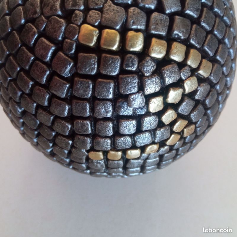 Paire De Boules Anciennes En Acier Et Laiton – Décoration Atelier Ou Jardin