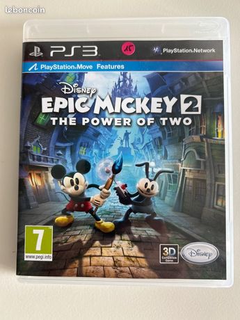 Jeu Epic Mickey 2 : Le Retour Des Héros Sur PS3 - Complet, Manuel, Très Bon état