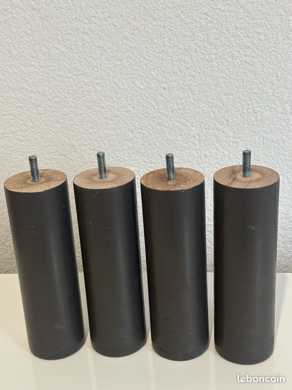4. Pieds en bois, gris foncés 19 cm (image 1)