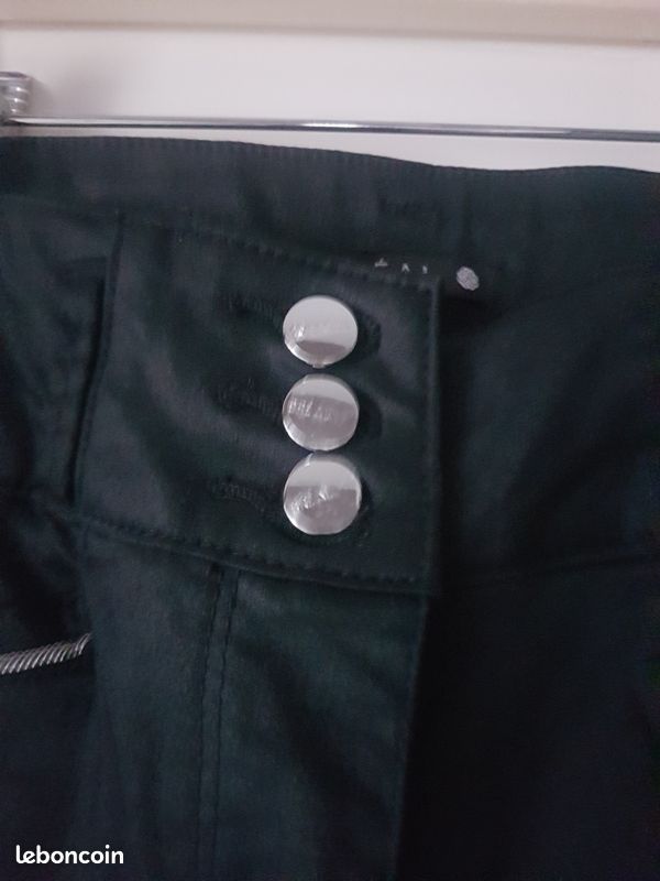 Pantalon Noir Patrice Breal Taille 36 - Empiècements Similicuir, Neuf Avec étiquettes