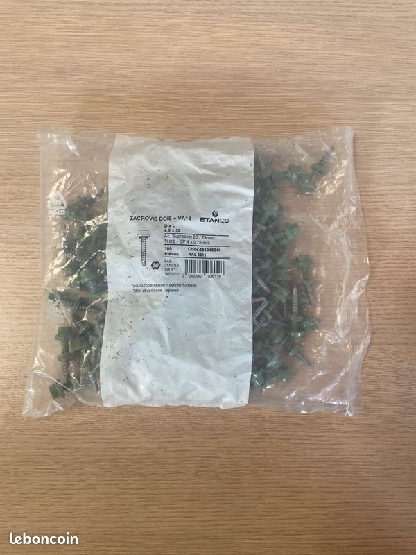 Vis bac acier bardage vert (image 2)