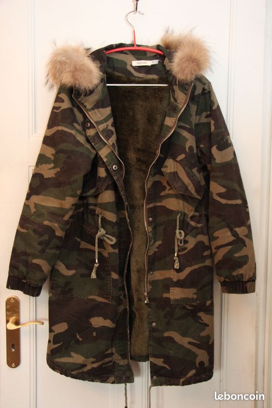 Fourrure Manteau Camouflage Femme Doudoune Femme Mi-Longue