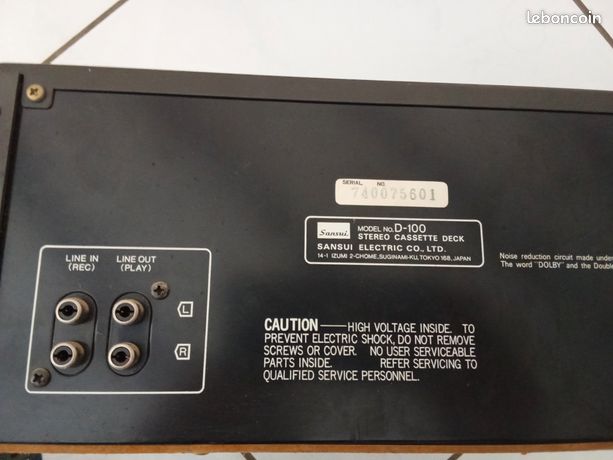 Lecteur Cassette Hi-fi Sansui D-100 – Vintage – Pour Pièces / Réparation