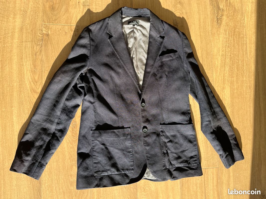 Veste homme APC bleu marine lin et coton L (image 1)