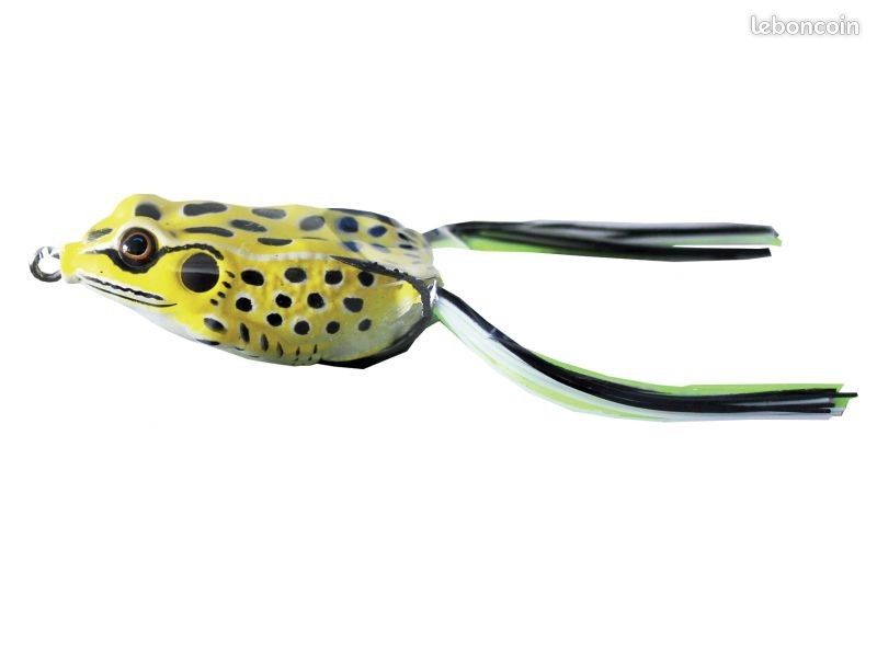 10 pièces de leurres de pêche grenouille réaliste, appât en