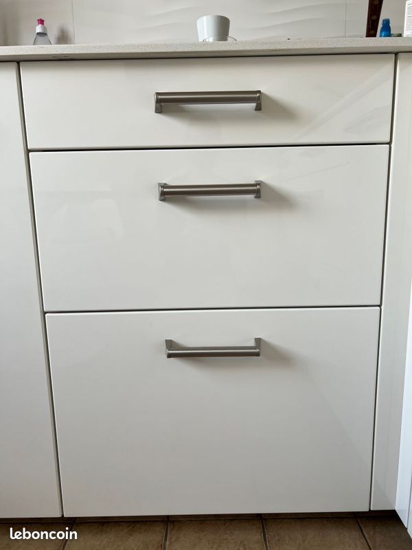 3 tiroirs casserolier laque blanche pour cuisine Mobalpa Socoo'c (image 1)