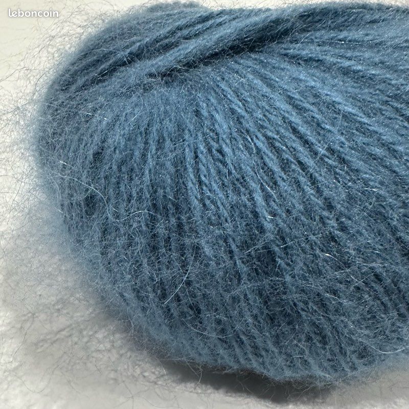 Laine et kid mohair Douce Lana bleu jean 16 pelotes de 50g 145m (image 6)