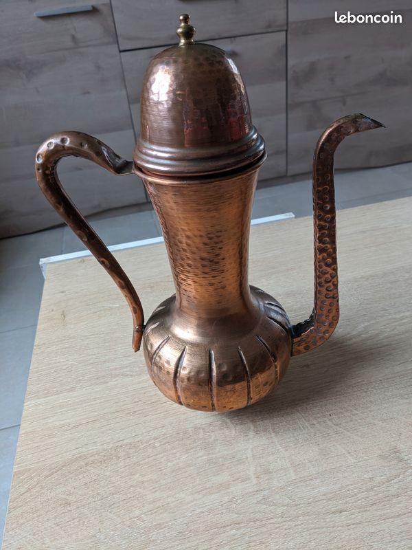 Théière en cuivre vintage signature RAME FR (image 1)