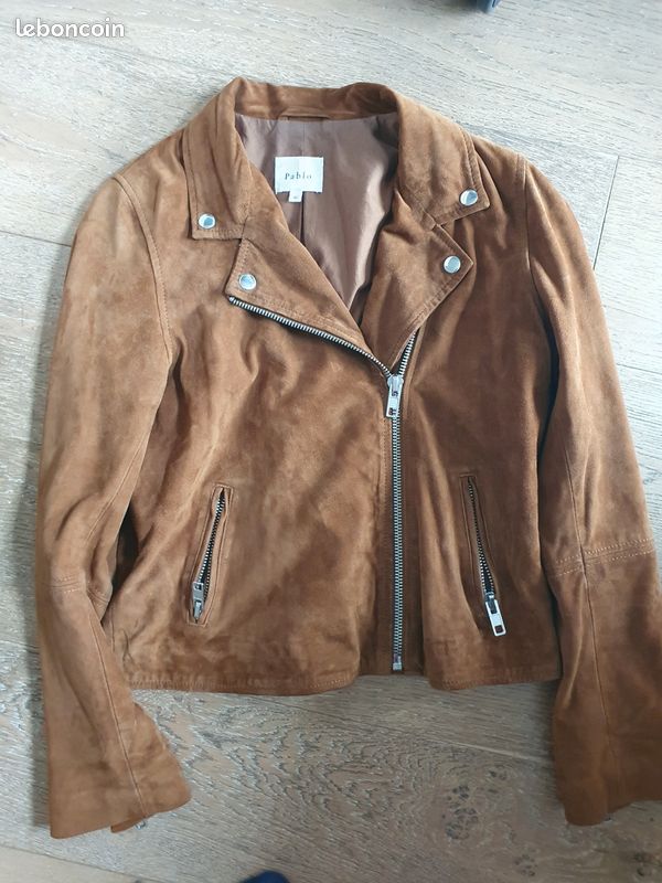 BLOUSON DAIM FEMME Vintage Marque Chevignon, Taille L EUR 39,50 - FR