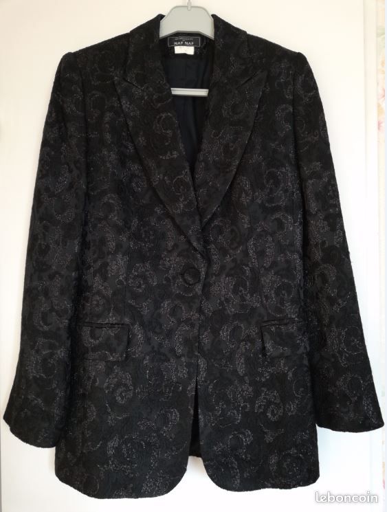 Veste longue noire habillée "Naf Naf" T36 (image 1)