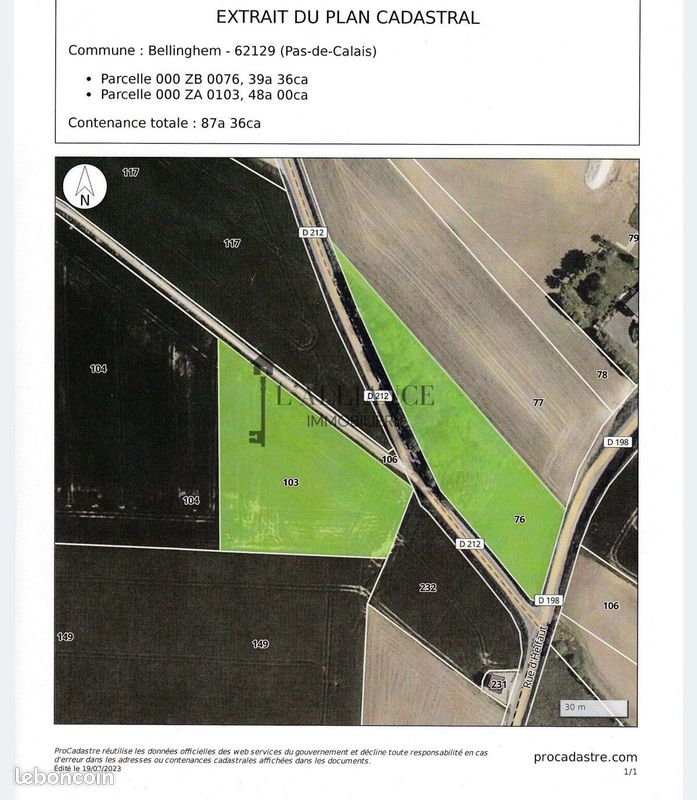 Terrain 8736 m² · à Bellinghem · 8 736 m² · 114 832 €