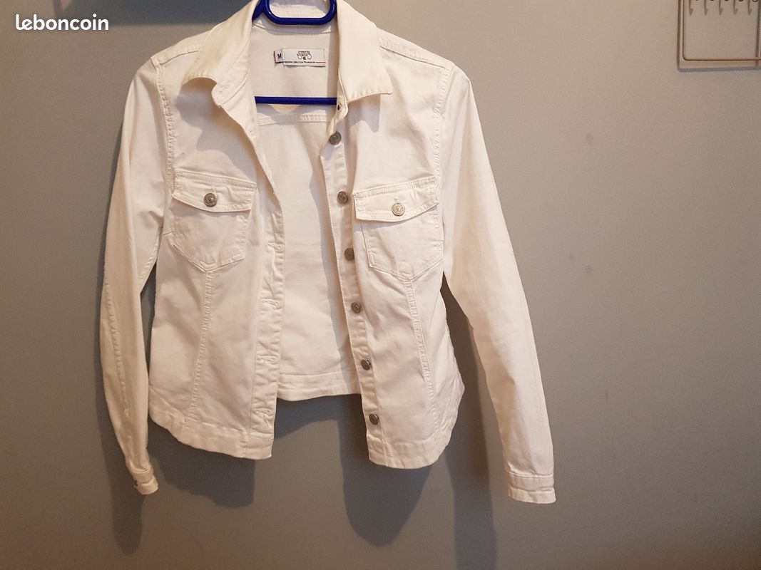 Veste en jeans blanche (image 1)