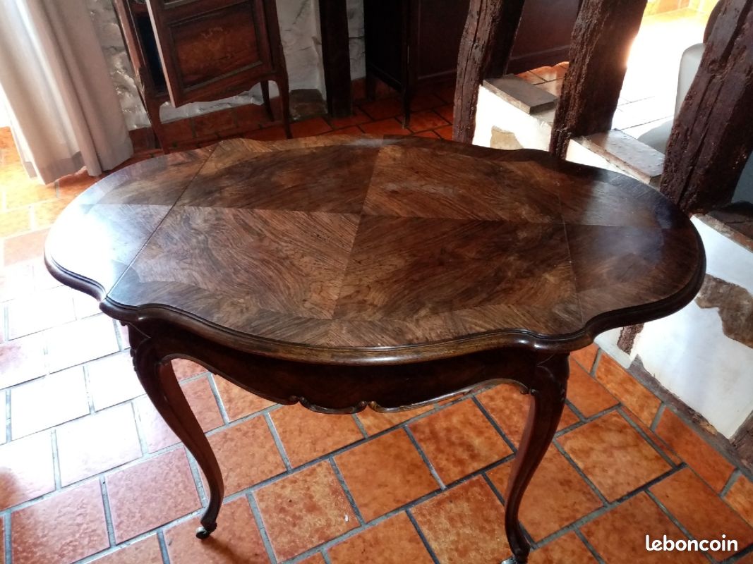 Table violon avec abattant et tiroir style Louis XV (image 1)