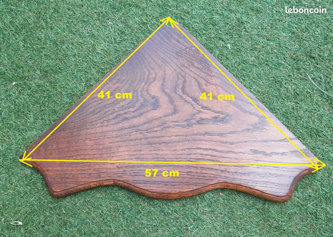 Etagère d'angle 41 x 41 x 57 cm avec fixations (image 2)