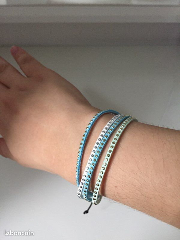 Bracelet strass bleu, vert, blanc, neuf (image 3)