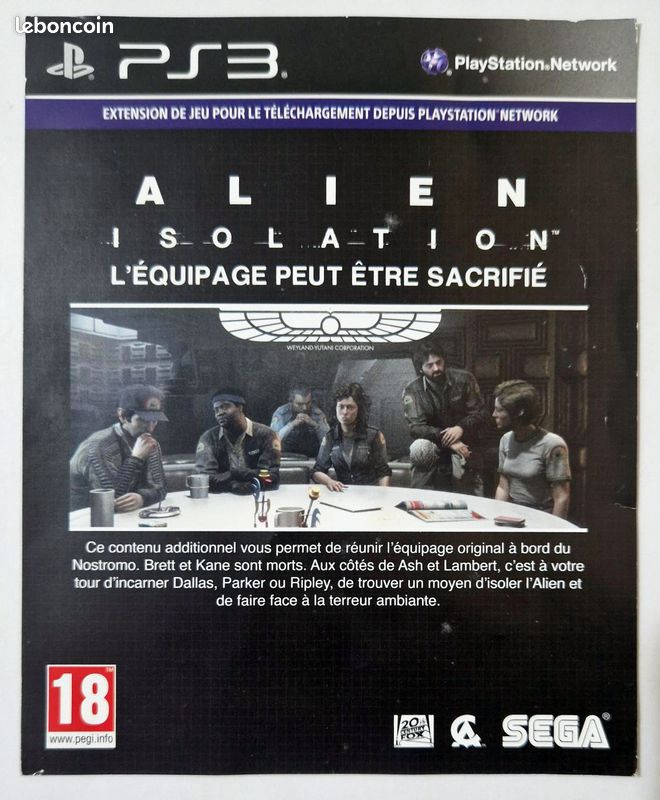 Alien Isolation Édition Nostromo - PS3 - Complet - Bon état