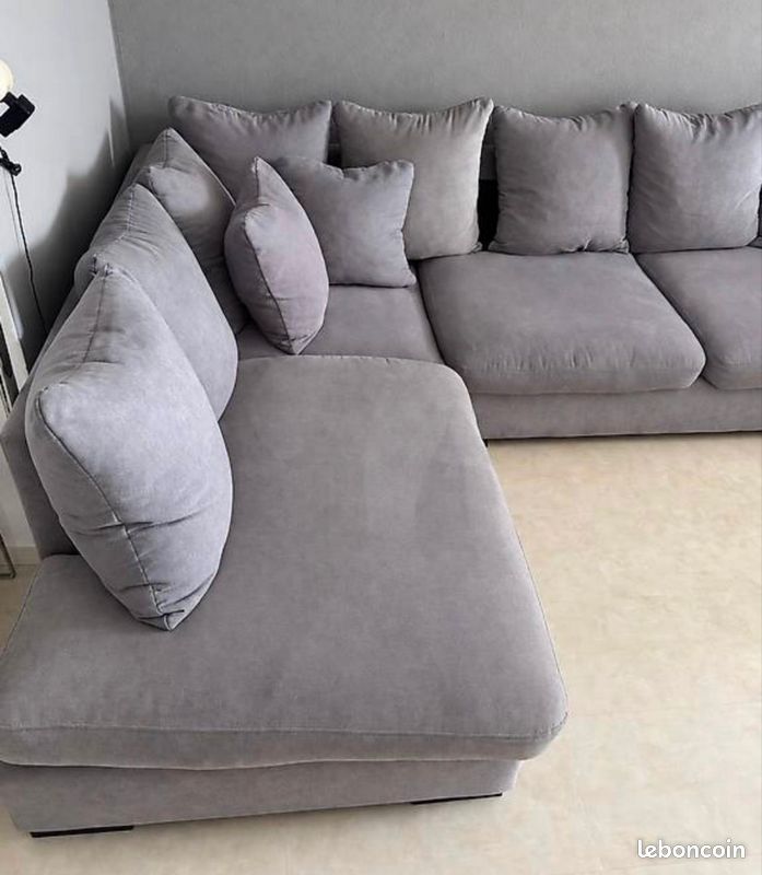 Magnifique canapé d'angle forme U gris (image 5)