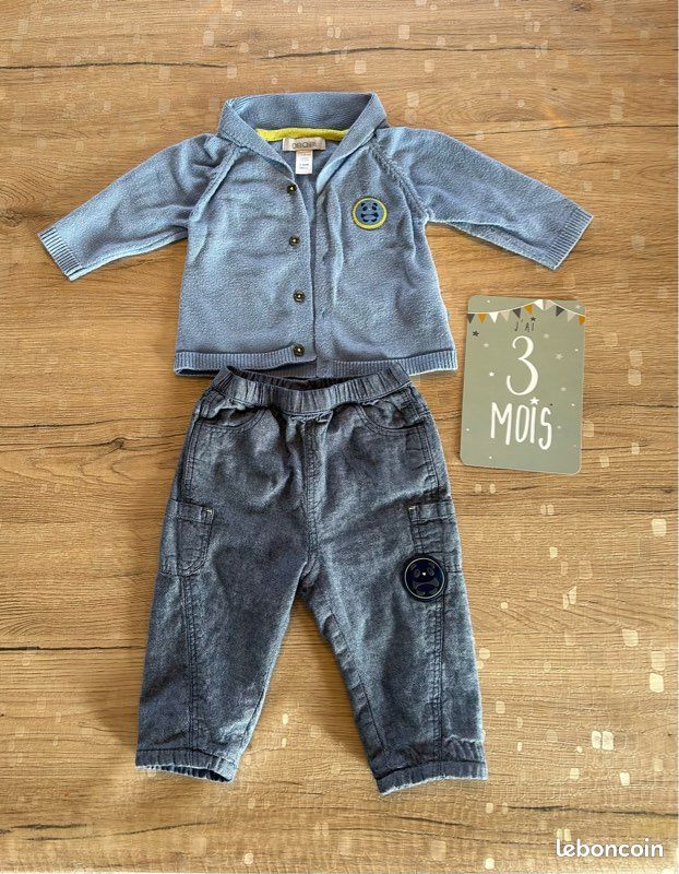 👕 Ensemble 2 pièces Obaïbi - Petit Garçon - 3 mois (image 1)