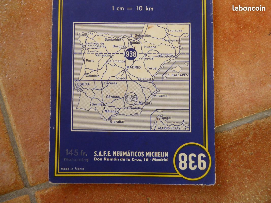 ANCIENNE CARTE GÉOGRAPHIQUE Michelin N°990 Espagne Portugal Grandes