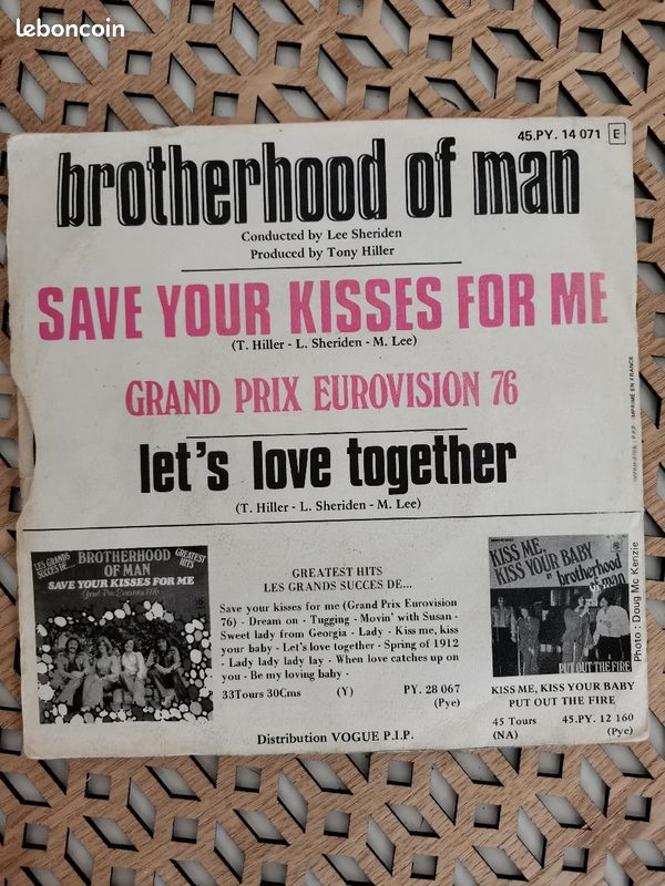Vinyle 45 T Brotherwood of man Eurovision 1976 (image 2)