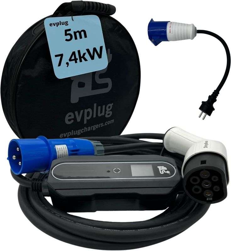 Câble de recharge pour voiture électrique - Type 2 - 5M - 32A
