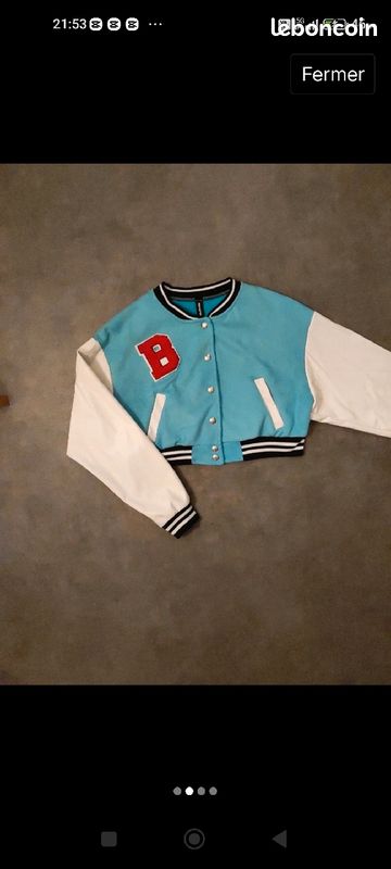 Veste bombers légère turquoise tU (image 2)